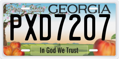 GA license plate PXD7207