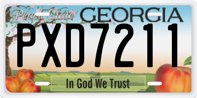 GA license plate PXD7211