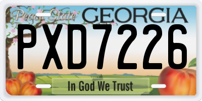 GA license plate PXD7226