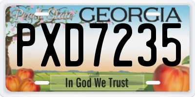 GA license plate PXD7235