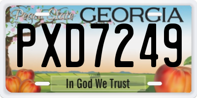 GA license plate PXD7249