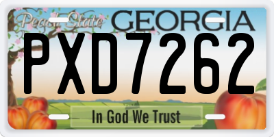 GA license plate PXD7262