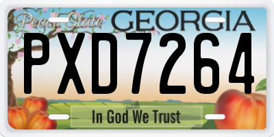 GA license plate PXD7264