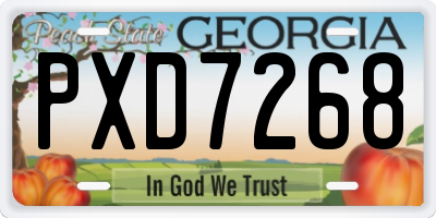GA license plate PXD7268