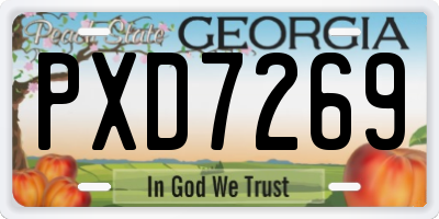 GA license plate PXD7269