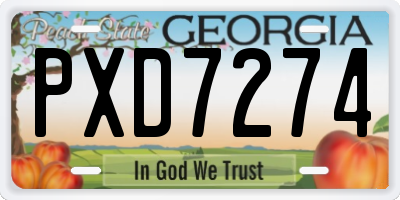 GA license plate PXD7274