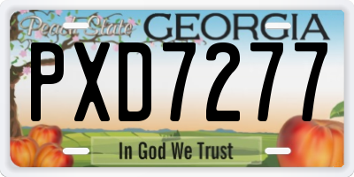 GA license plate PXD7277