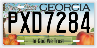 GA license plate PXD7284