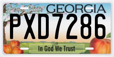 GA license plate PXD7286