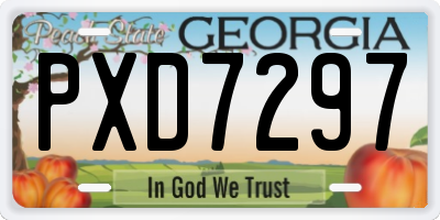 GA license plate PXD7297