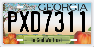 GA license plate PXD7311