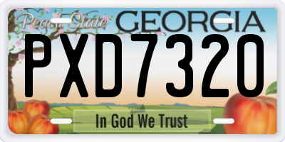 GA license plate PXD7320