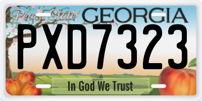 GA license plate PXD7323