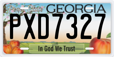 GA license plate PXD7327