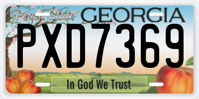 GA license plate PXD7369