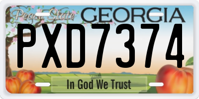 GA license plate PXD7374