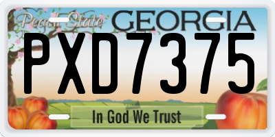 GA license plate PXD7375
