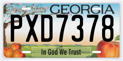 GA license plate PXD7378