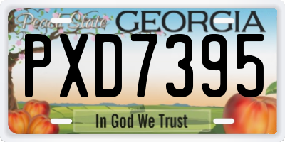GA license plate PXD7395