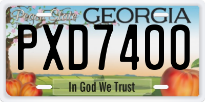 GA license plate PXD7400