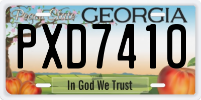 GA license plate PXD7410