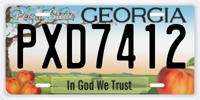 GA license plate PXD7412