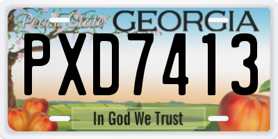 GA license plate PXD7413