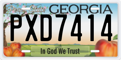 GA license plate PXD7414
