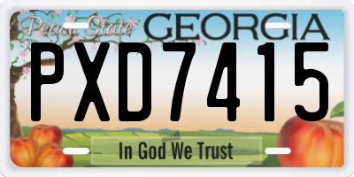 GA license plate PXD7415