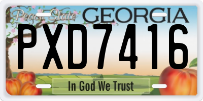 GA license plate PXD7416