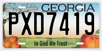 GA license plate PXD7419