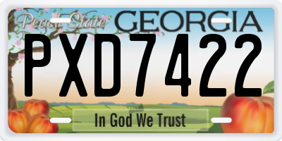 GA license plate PXD7422