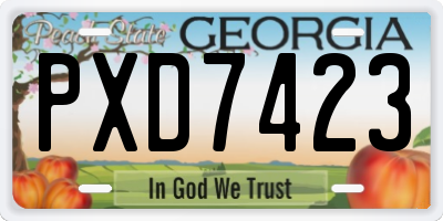 GA license plate PXD7423