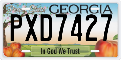 GA license plate PXD7427
