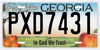 GA license plate PXD7431