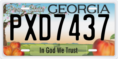 GA license plate PXD7437