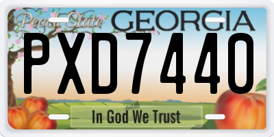 GA license plate PXD7440