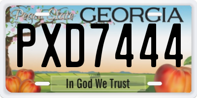 GA license plate PXD7444