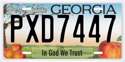 GA license plate PXD7447