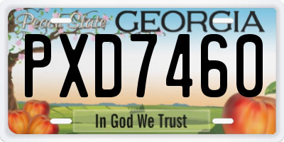 GA license plate PXD7460