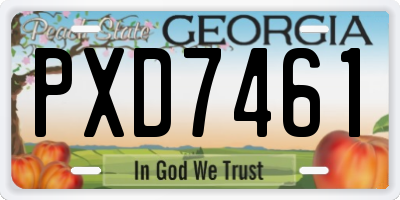 GA license plate PXD7461