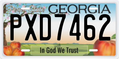 GA license plate PXD7462