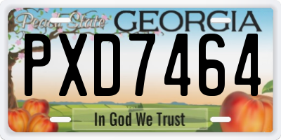 GA license plate PXD7464