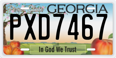 GA license plate PXD7467