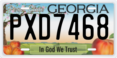 GA license plate PXD7468