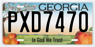 GA license plate PXD7470