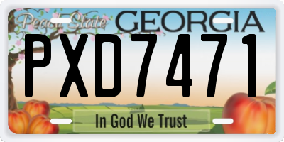 GA license plate PXD7471