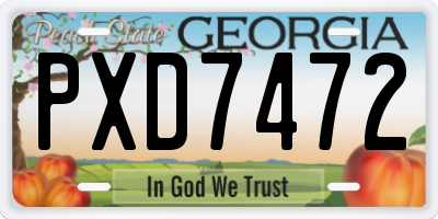 GA license plate PXD7472