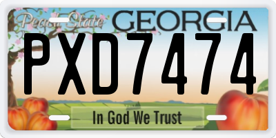 GA license plate PXD7474