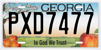 GA license plate PXD7477